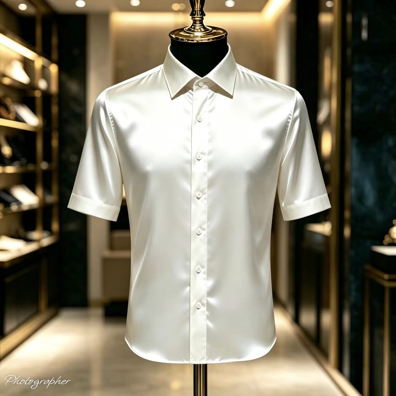 Men's Solid Color Satin Short- - Mens Satin Silk Dress Shirt 评论和价格