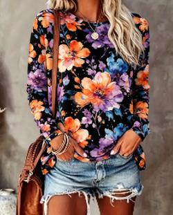 Women's Floral Print Top Navy  - T-Shirts 评论和价格