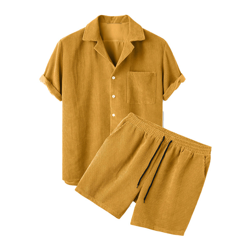 2025 New Men's Summer Corduroy - Corduroy Button Up Shirt Men 评论和价格