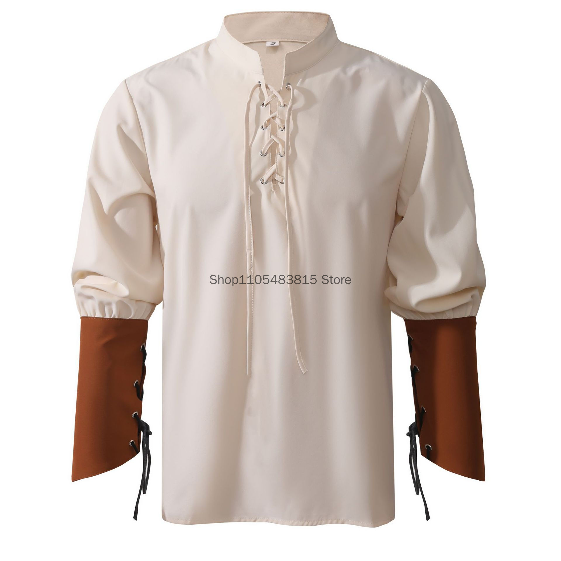 Pirate Shirt for Men - Medieva - Medieval Gothic Lace Up Pirate Shirt 评论和价格